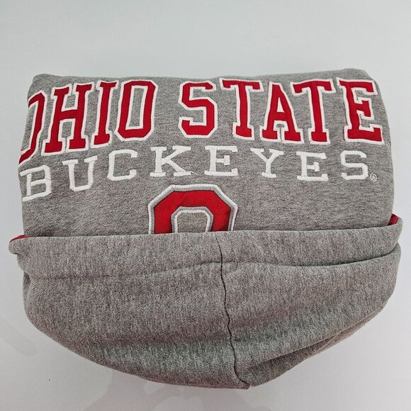 Campus Heritage Ohio State Buckeyes OSU Gray Red Hoodie Sweatshirt L - Picture 12 of 16